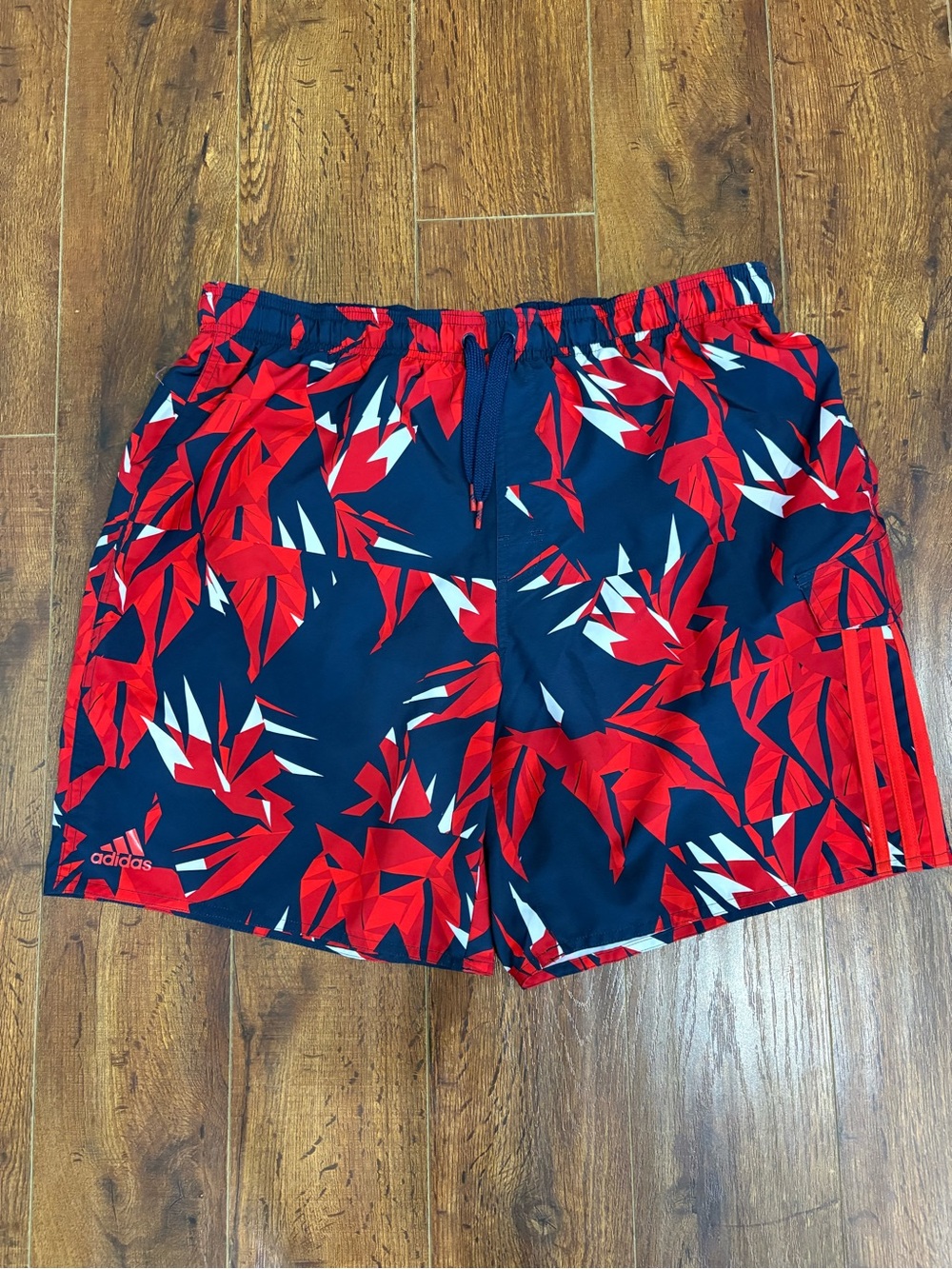 adidas Men’s Red, Navy & White Bathing Suit